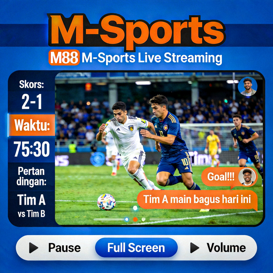 M88 M-Sports Live Streaming - Tampilan siaran langsung pertandingan olahraga di dalam platform M-Sports