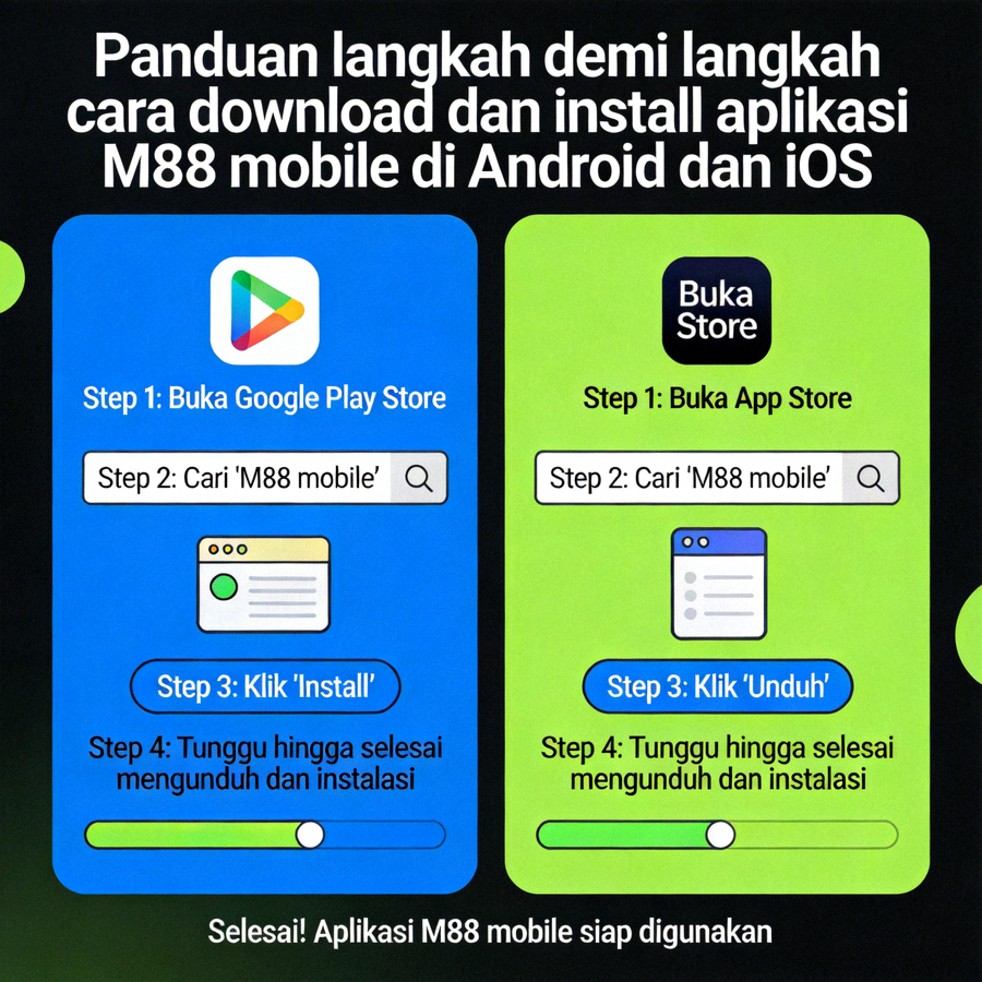 Panduan langkah demi langkah cara download dan install aplikasi M88 mobile di Android dan iOS